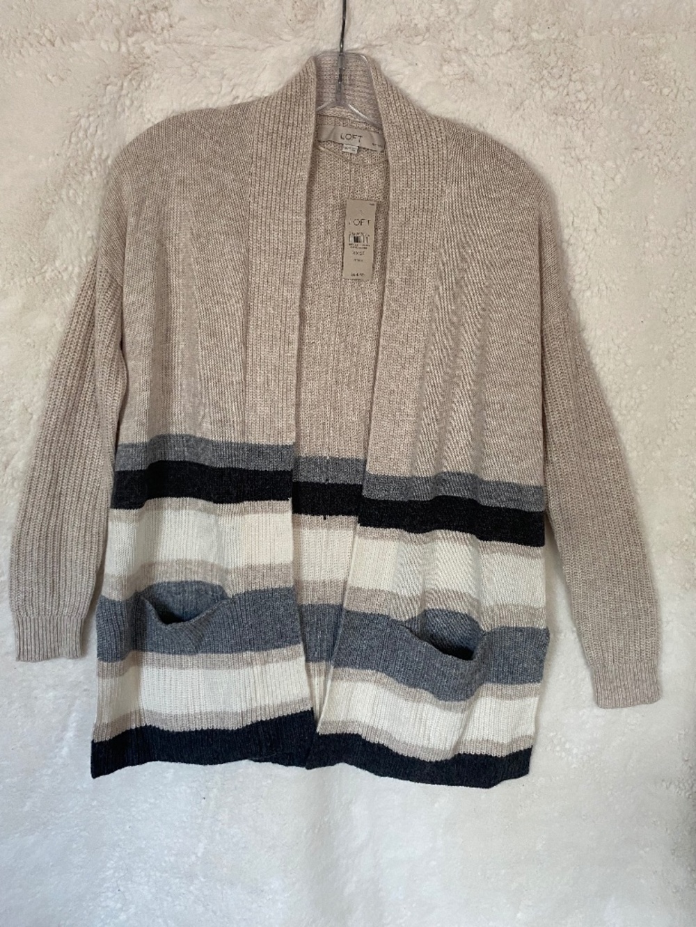 LOFT Petites Long Cardigan Sweater in shades of Gray - Size XXSP (NWT)